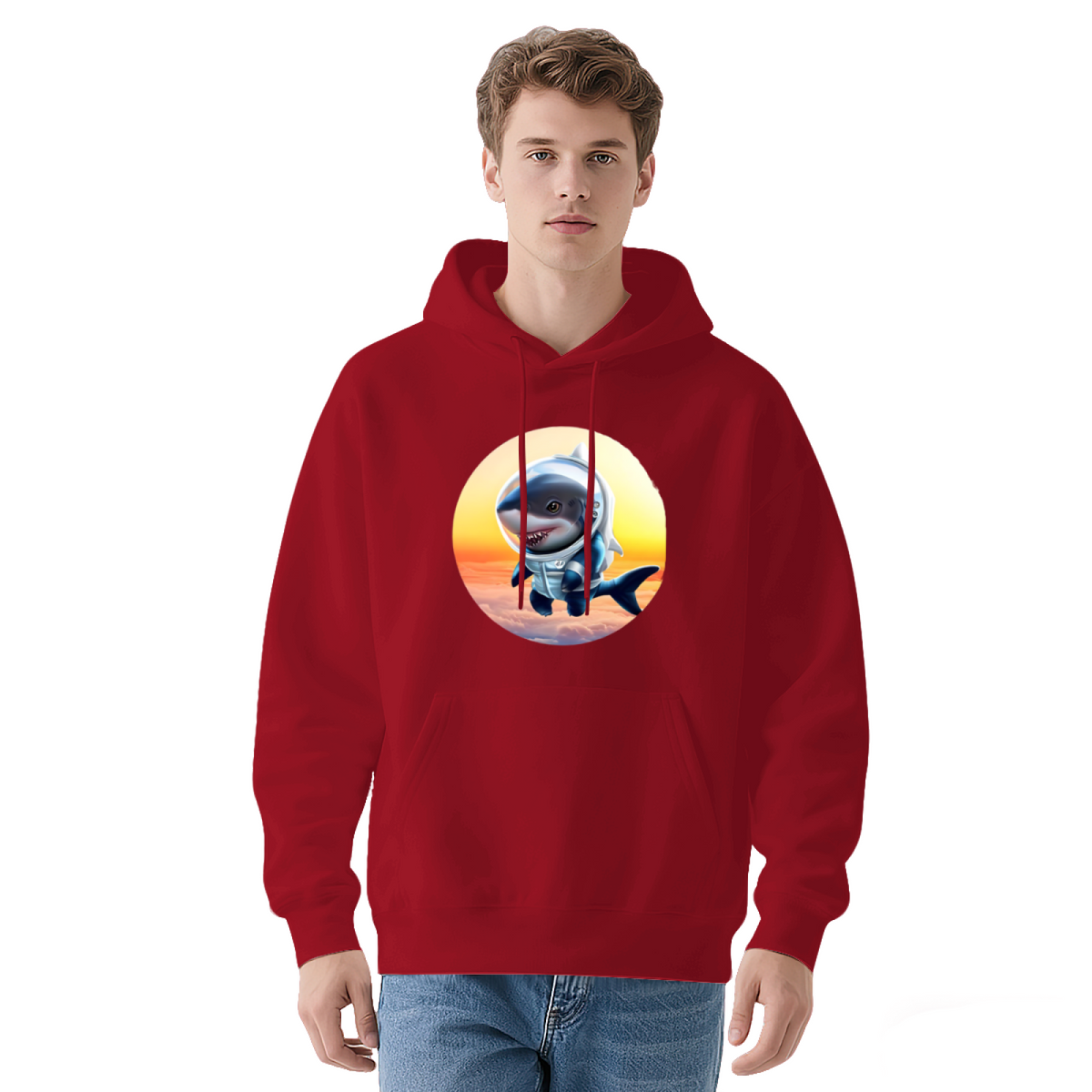 Unisex Graphic Hoodie - Circular Graphic Shark