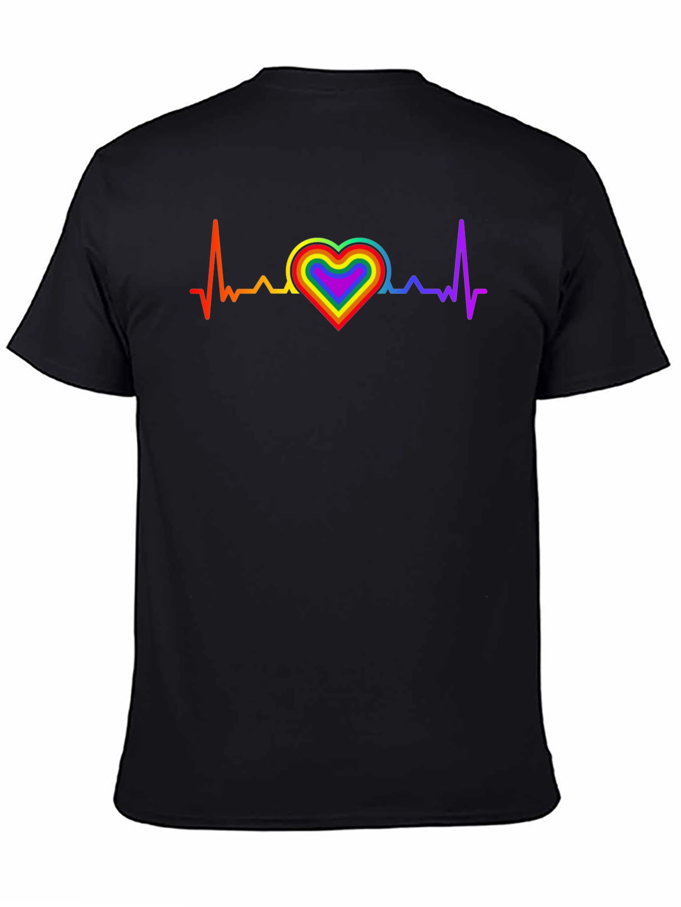 LGBT Heartbeat Black Graphic Tee