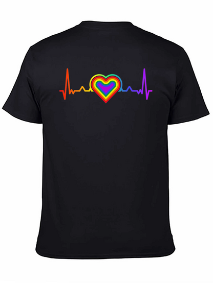 LGBT Heartbeat Black Graphic Tee