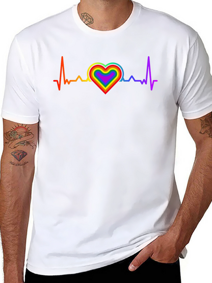 LGBT Heartbeat Black Graphic Tee