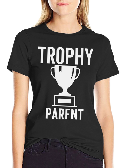 Trophy Parent Graphic T-Shirt - Black Crew Neck Tee
