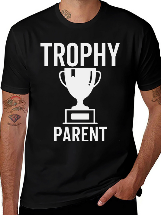 Trophy Parent Graphic T-Shirt - Black Crew Neck Tee