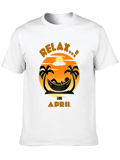 Relax in April Palm Tree Hammock Graphic Tee
