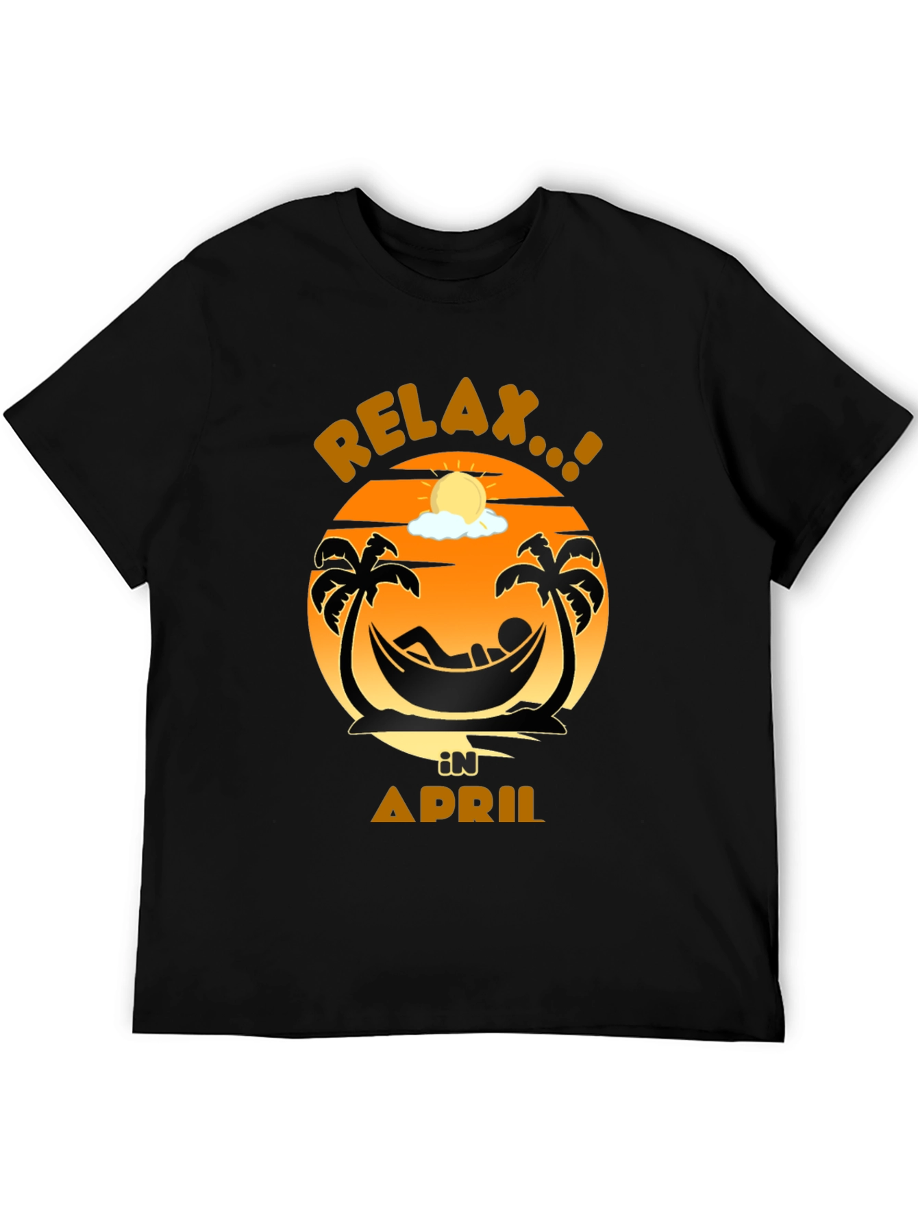 Relax in April Palm Tree Hammock Graphic Tee