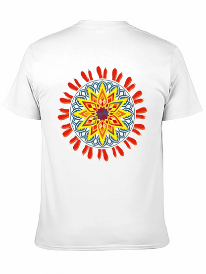 Geometric Mandala Graphic Black Tee