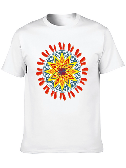 Geometric Mandala Graphic Black Tee