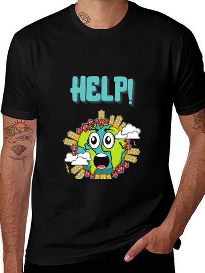 Distressed Earth Graphic T-Shirt - Save the Planet Tee
