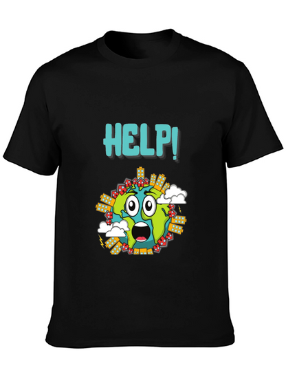 Distressed Earth Graphic T-Shirt - Save the Planet Tee
