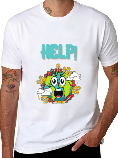 Distressed Earth Graphic T-Shirt - Save the Planet Tee