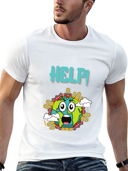 Distressed Earth Graphic T-Shirt - Save the Planet Tee