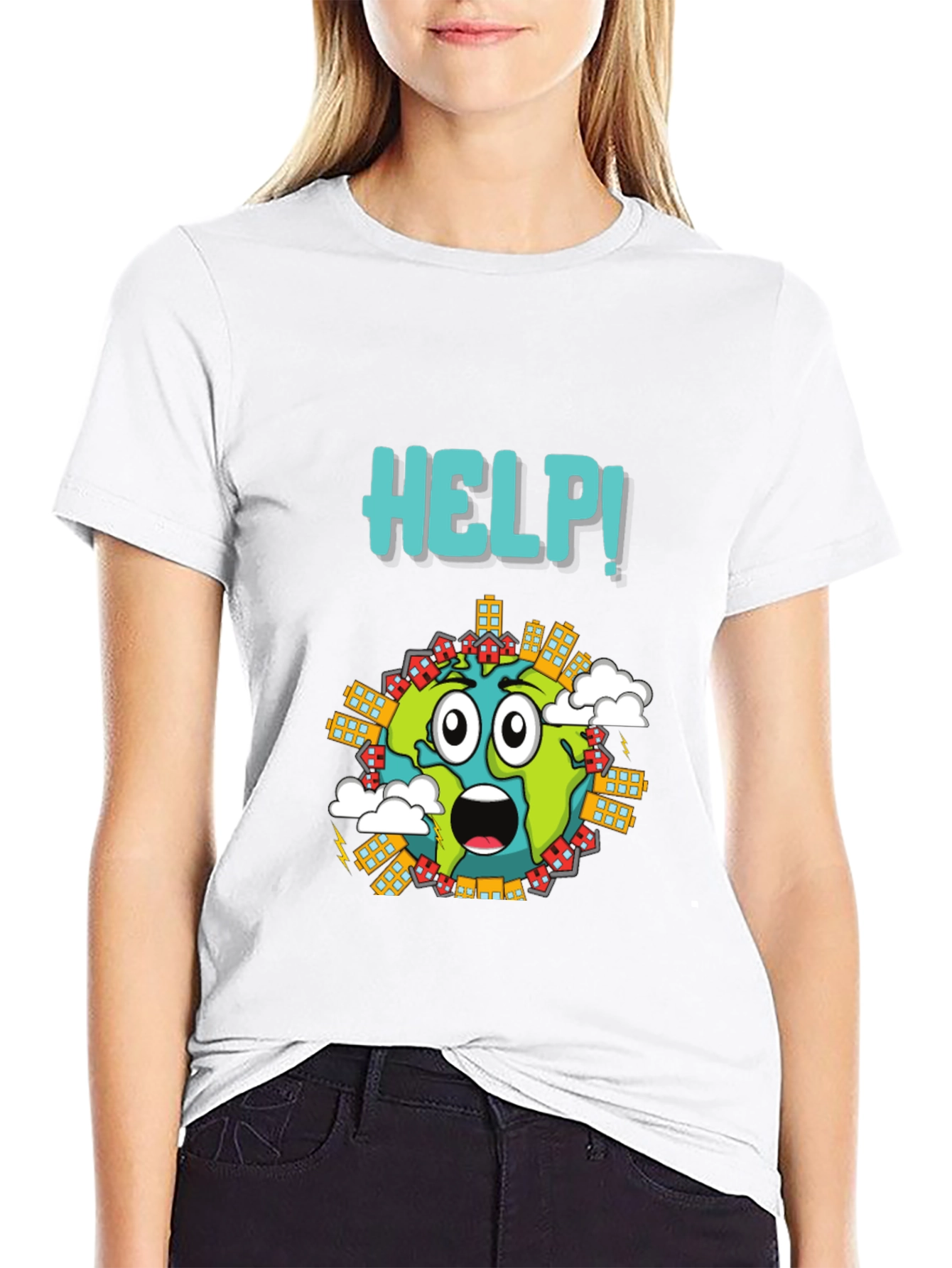 Distressed Earth Graphic T-Shirt - Save the Planet Tee