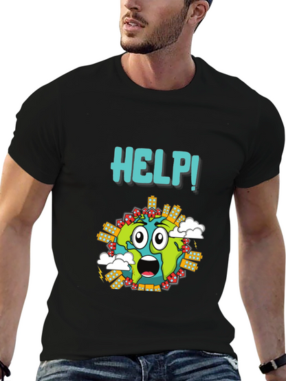 Distressed Earth Graphic T-Shirt - Save the Planet Tee