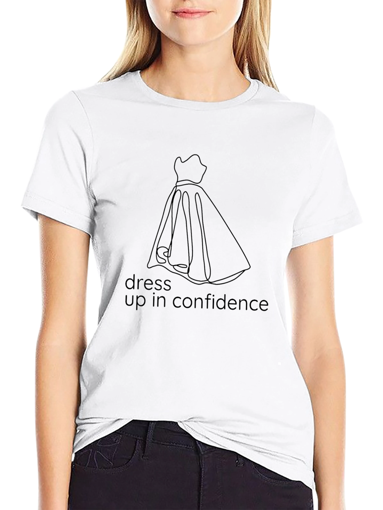 Dress Up in Confidence Black T-Shirt