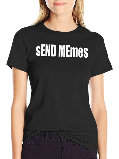 Send Memes Graphic Tee - Black Cotton T-Shirt