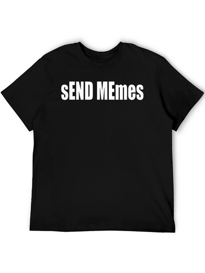 Send Memes Graphic Tee - Black Cotton T-Shirt