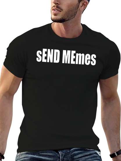 Send Memes Graphic Tee - Black Cotton T-Shirt