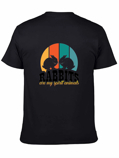 Rabbits Are My Spirit Animals Black T-Shirt
