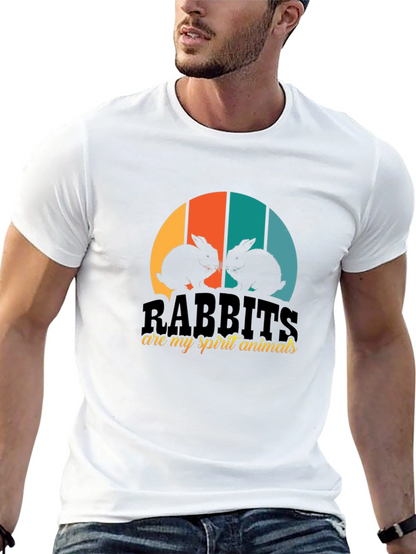 Rabbits Are My Spirit Animals Black T-Shirt