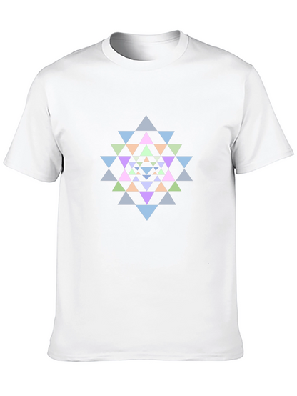 Geometric Mandala Graphic Tee - Black Cotton T-Shirt