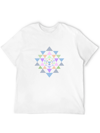 Geometric Mandala Graphic Tee - Black Cotton T-Shirt