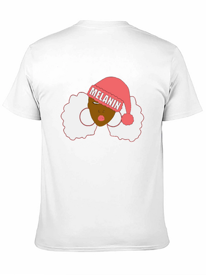 Melanin Santa Hat Black Graphic Tee
