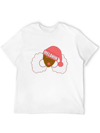 Melanin Santa Hat Black Graphic Tee