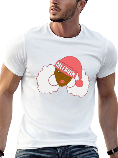 Melanin Santa Hat Black Graphic Tee