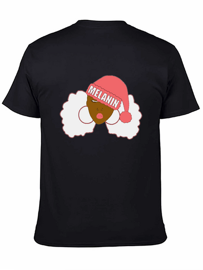 Melanin Santa Hat Black Graphic Tee