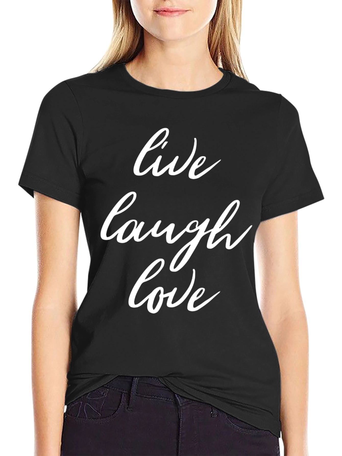 Live Laugh Love Black Graphic Tee