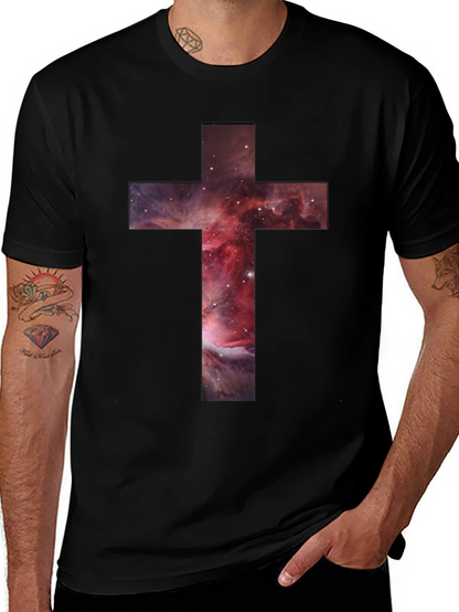 Nebula Cross Graphic Tee - Stylish Christian Apparel
