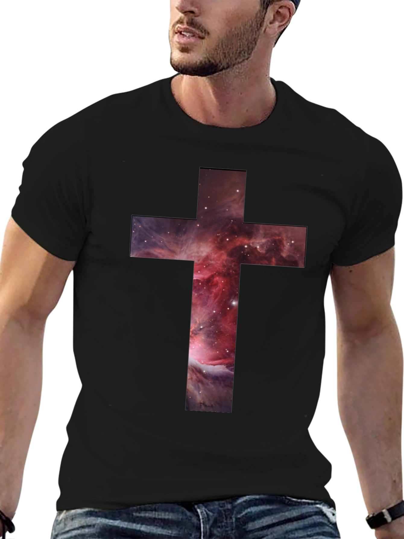 Nebula Cross Graphic Tee - Stylish Christian Apparel