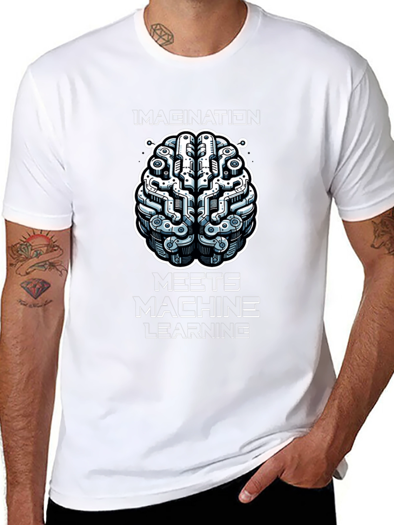 Imagination Meets Machine Learning Black Graphic Tee