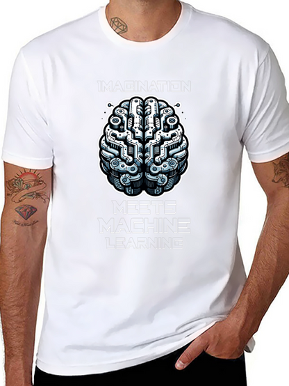 Imagination Meets Machine Learning Black Graphic Tee
