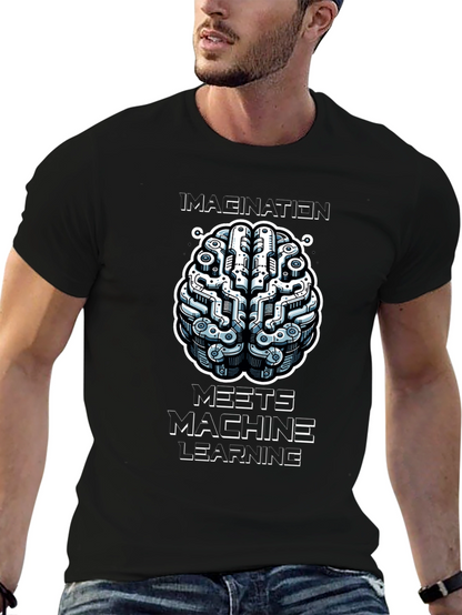 Imagination Meets Machine Learning Black Graphic Tee