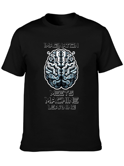 Imagination Meets Machine Learning Black Graphic Tee