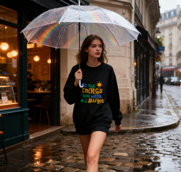 Be the Energy You Want to Attract" Positive Vibe Crewneck Sweatshirt