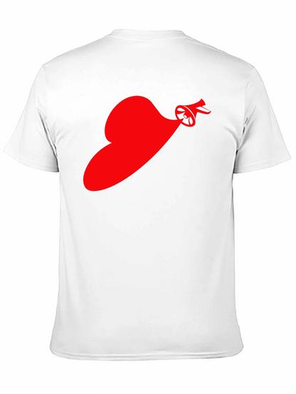 Red Speaker Heart T-Shirt - Black Cotton Tee