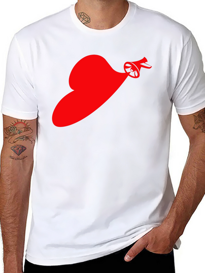 Red Speaker Heart T-Shirt - Black Cotton Tee