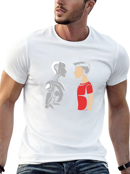 Robot vs Human Graphic T-Shirt