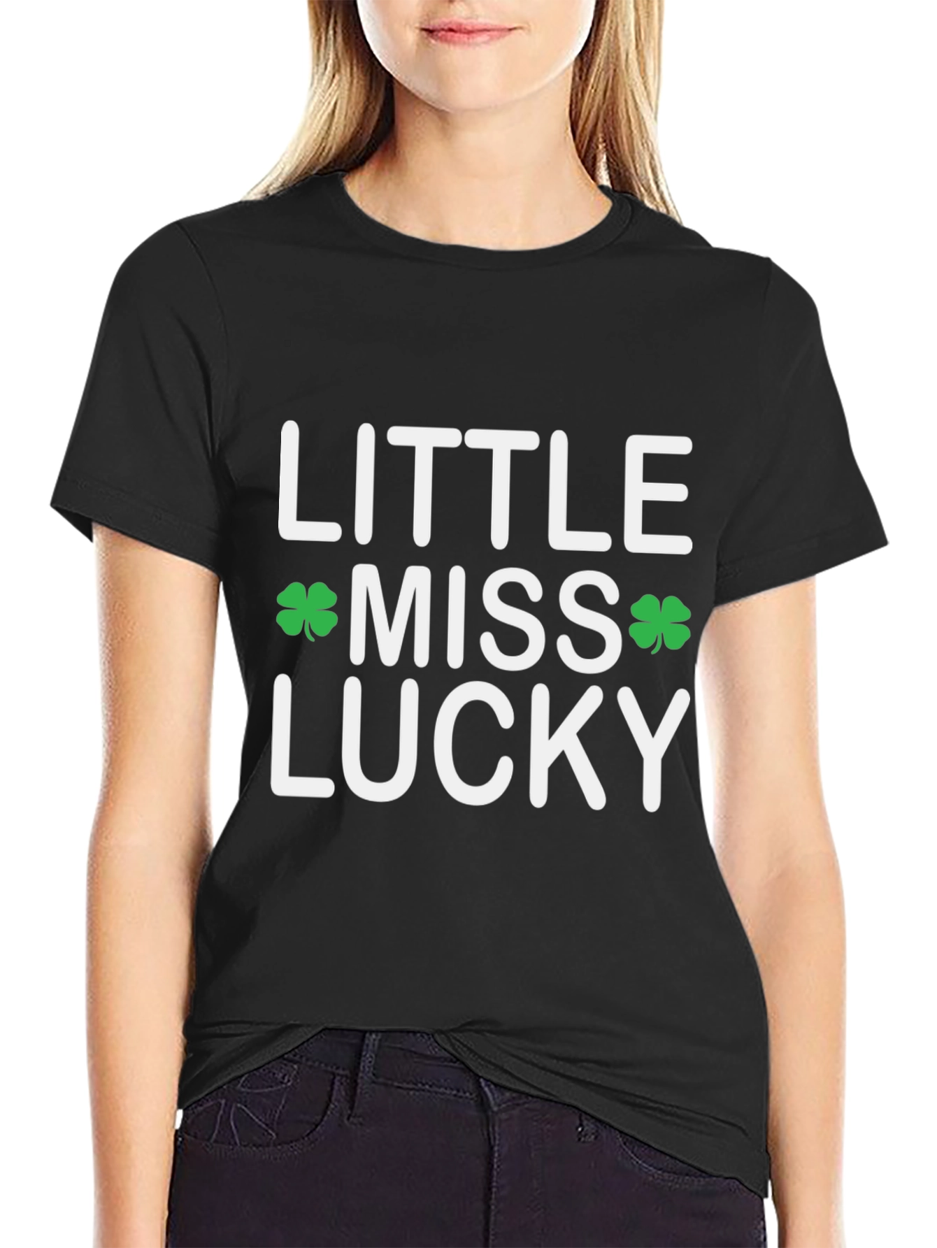 Little Miss Lucky Shamrock St. Patricks Day T-Shirt