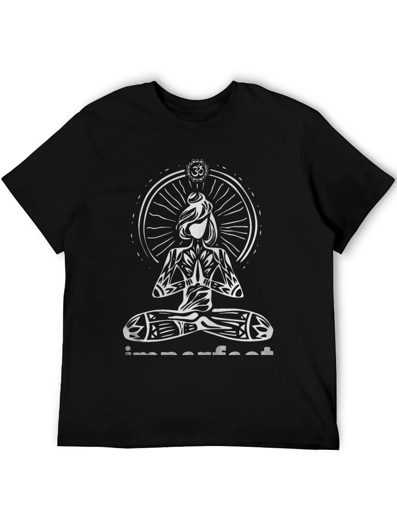 Imperfect Yoga Graphic Print Black T-Shirt