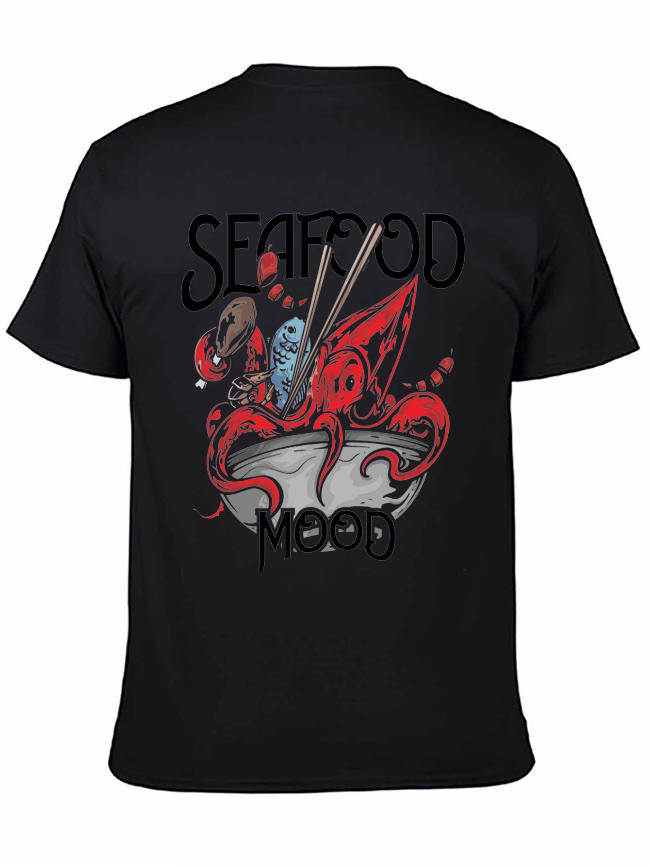 Seafood Mood Graphic Tee - Unique Octopus Ramen Design
