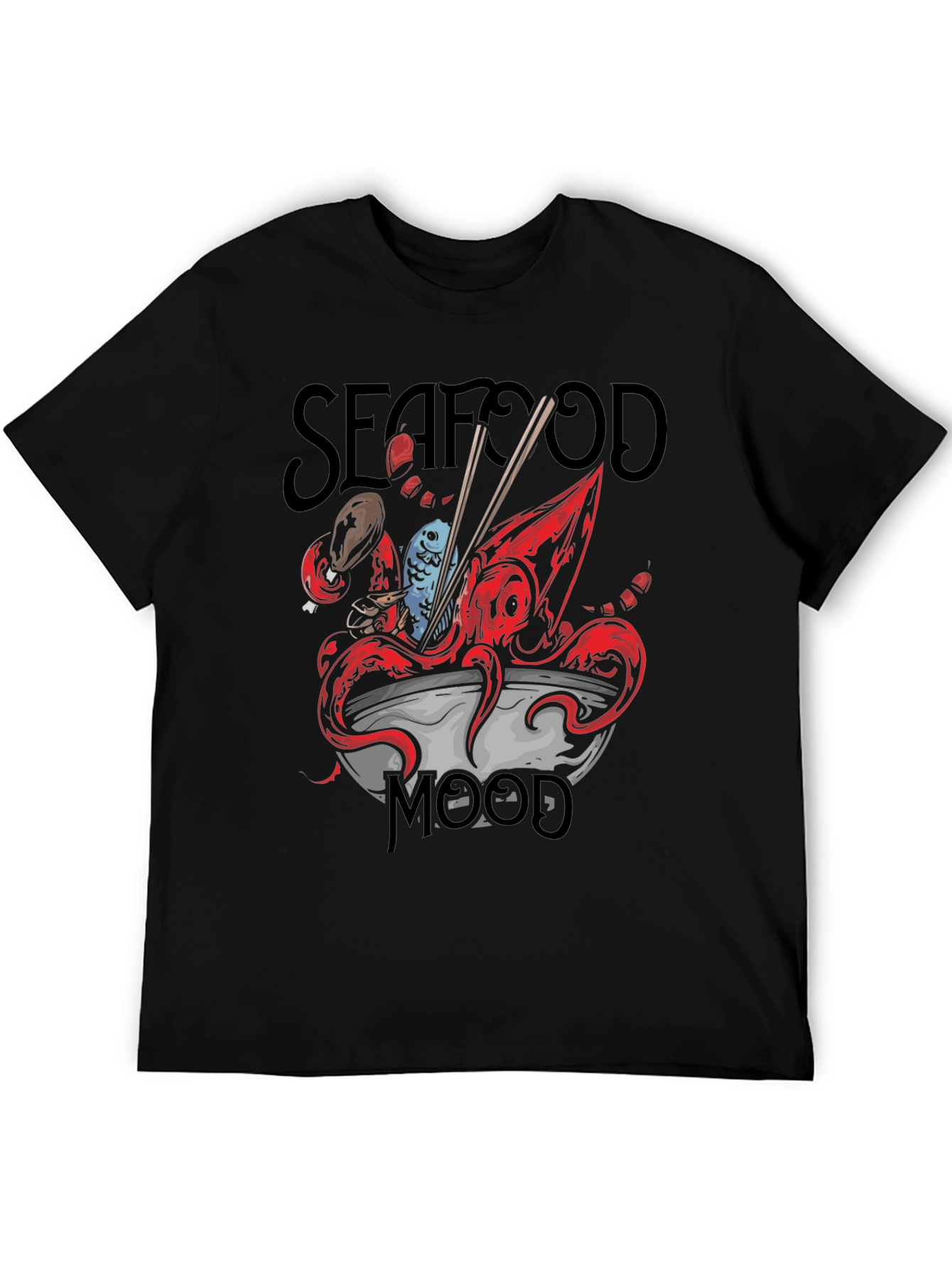 Seafood Mood Graphic Tee - Unique Octopus Ramen Design