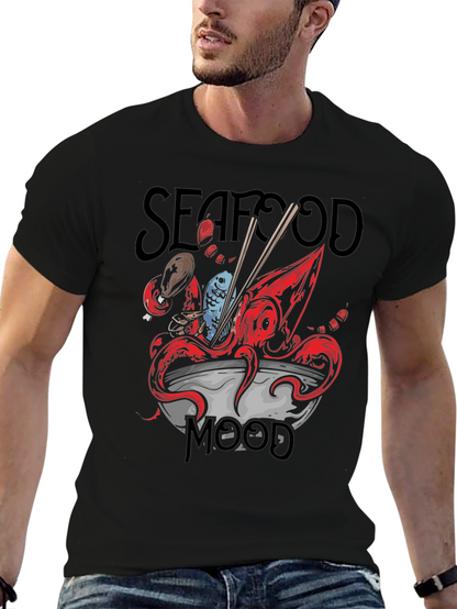 Seafood Mood Graphic Tee - Unique Octopus Ramen Design