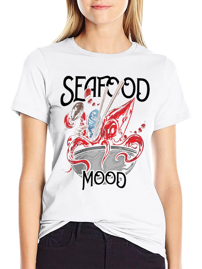 Seafood Mood Graphic Tee - Unique Octopus Ramen Design