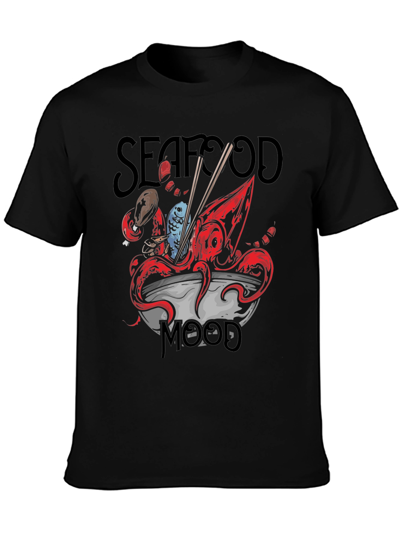 Seafood Mood Graphic Tee - Unique Octopus Ramen Design