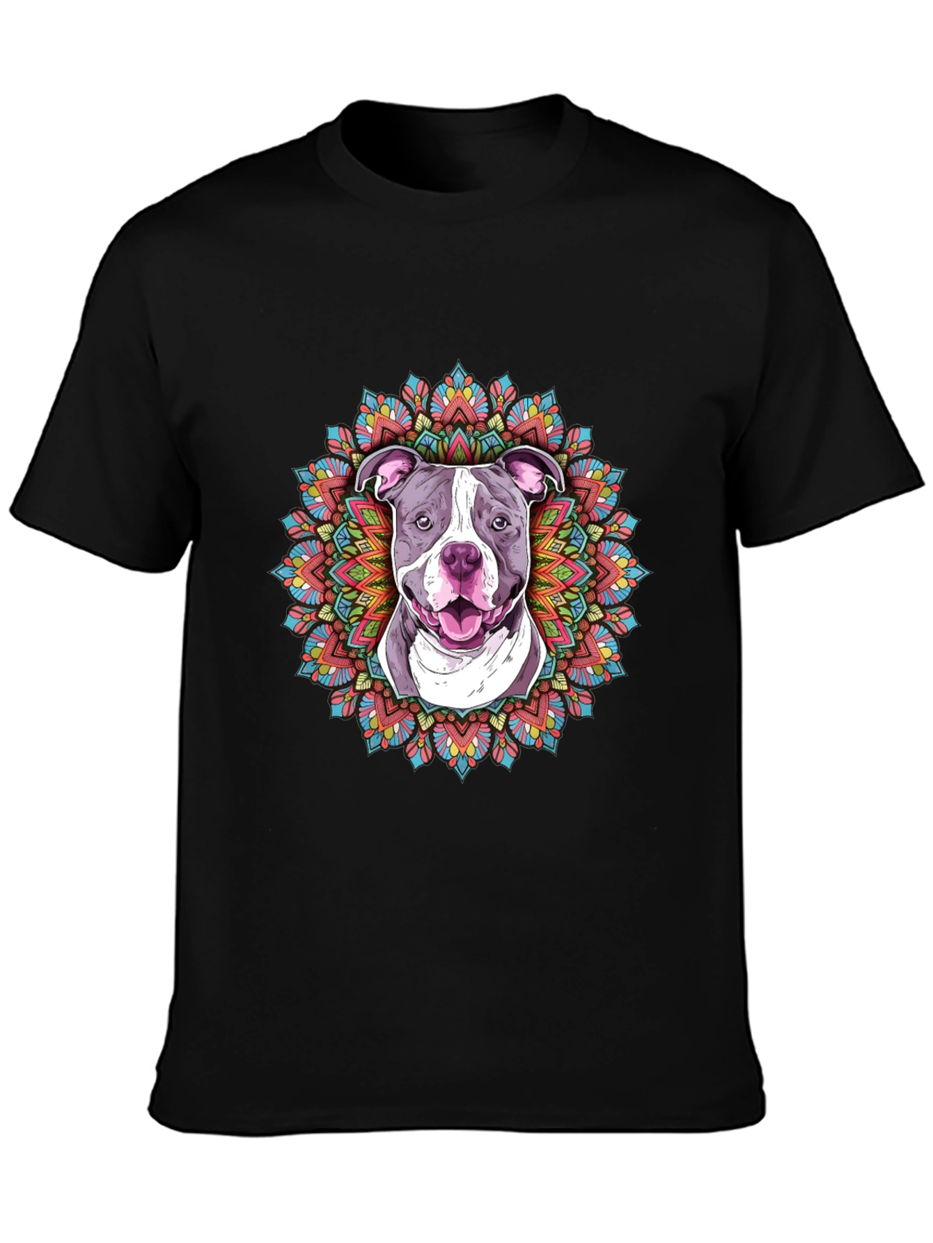 Pitbull Mandala Graphic Tee - Stylish Dog Lover Shirt