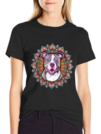 Pitbull Mandala Graphic Tee - Stylish Dog Lover Shirt