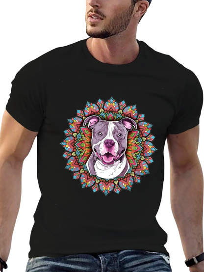 Pitbull Mandala Graphic Tee - Stylish Dog Lover Shirt