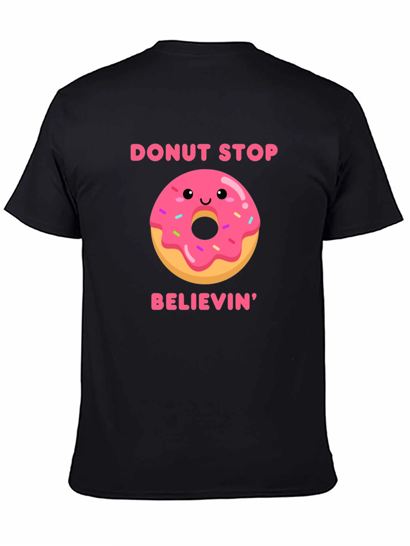 Donut Stop Believin Graphic Tee - Black